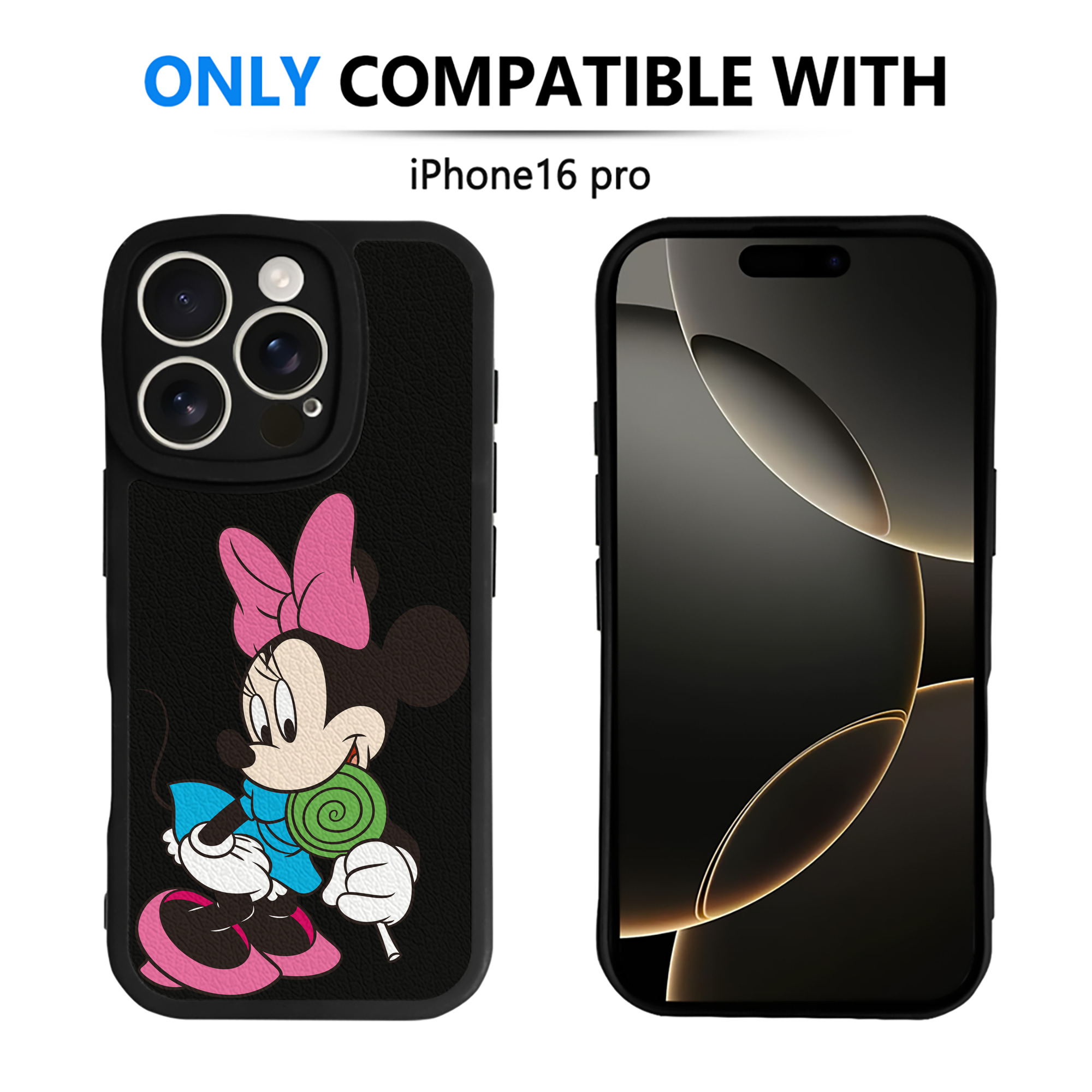 （画像用） ミッキーマウス Mickey Mouse 【iPhone 16シリーズ対応】シリコンスマホケース（レザー調） 材質：シリコン